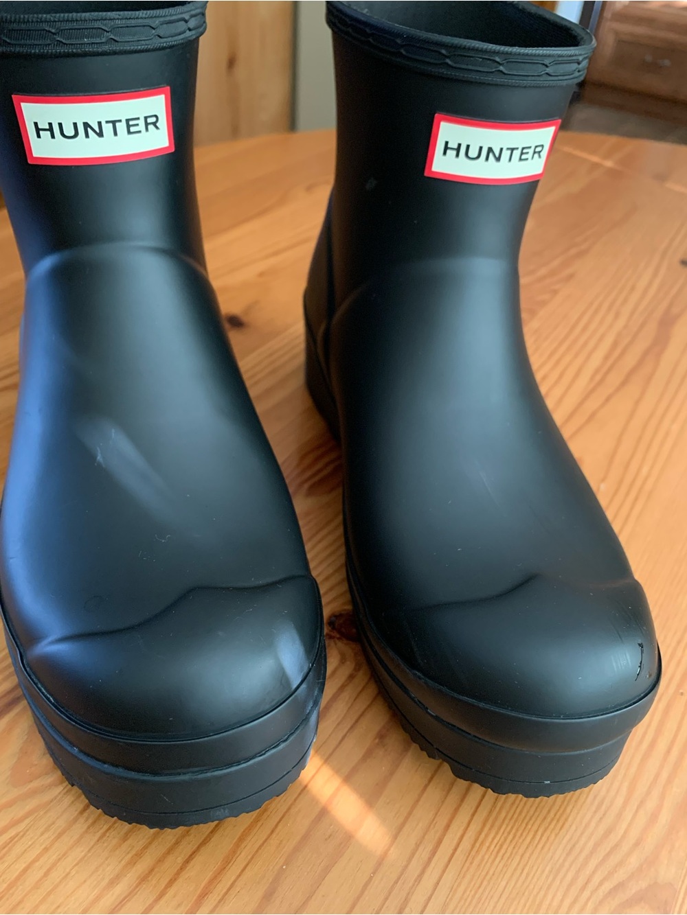 Hunter Black Short Rain Boots with Red Logo Trim - Picture 10 of 16